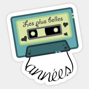 Retro cassette tape - The best years - Les plus belles années - blue Sticker